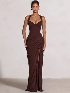 Sweetheart Lace-Up Split Formal Dress