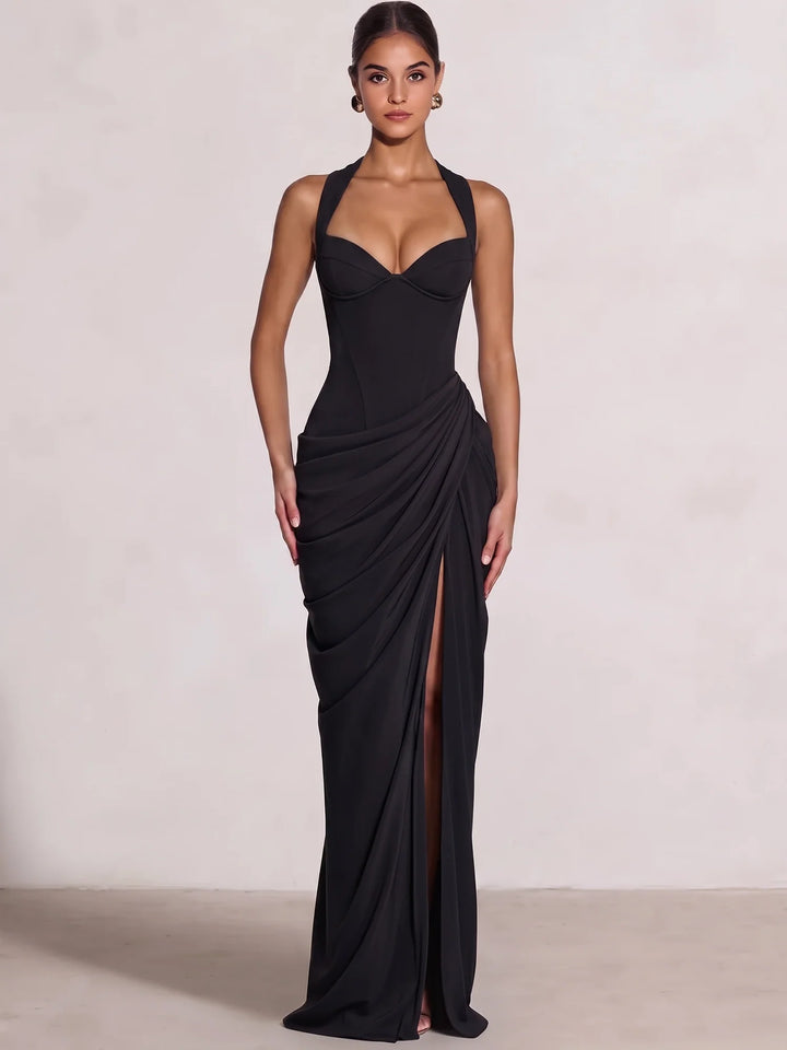 Sheath/Column Evening Dresses Sweetheart Sleeveless Floor-Length Side Split With Boning Criss Cross Straps Lace-Up Formal Dresses