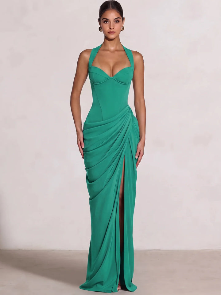 Sheath/Column Evening Dresses Sweetheart Sleeveless Floor-Length Side Split With Boning Criss Cross Straps Lace-Up Formal Dresses
