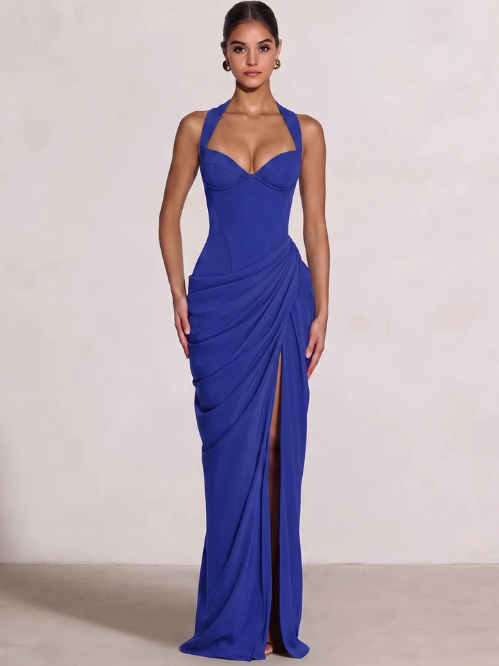 Sheath/Column Evening Dresses Sweetheart Sleeveless Floor-Length Side Split With Boning Criss Cross Straps Lace-Up Formal Dresses