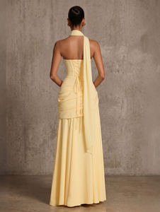 A-Line Ruched Chiffon Strapless Formal Dress
